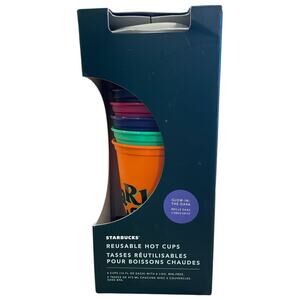 Starbucks 2020 Halloween Glow In The Dark 16oz Reusable Hot Cup & Lid 6 Set NOB